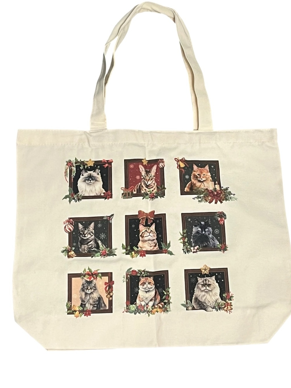 NWOT Christmas Cat Holiday Tote